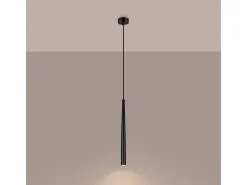 Lámpara colgante Euphora moderno de acero - 1 fuentes luminosas 4000K - L.8 x A.118 cm - negro