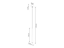 Lámpara colgante Euphora moderno de acero - 1 fuentes luminosas 3000K - L.8 x A.118 cm - negro