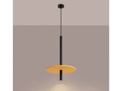 Lámpara colgante Feltro moderno de fieltro/acero - 1 fuentes luminosas - L.30 x A.126 cm - amarillo/negro
