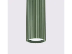 Lámpara colgante Gloow minimalista de aluminio - 1 fuentes luminosas 3000K - L.8 x A.118 cm - verde oliva
