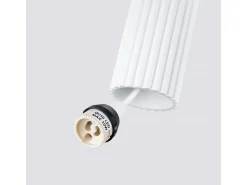 Lámpara colgante Gloow minimalista de aluminio - 1 fuentes luminosas 4000K - L.8 x A.118 cm - blanco