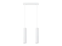 Lámpara colgante Gloow minimalista de aluminio - 2 fuentes luminosas 4000K - L.30 x A.90 cm - blanco