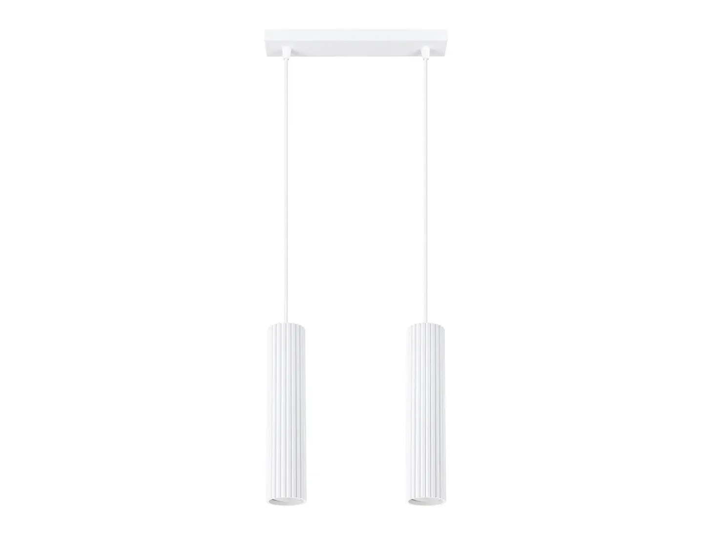 Lámpara colgante Gloow minimalista de aluminio - 2 fuentes luminosas 4000K - L.30 x A.90 cm - blanco