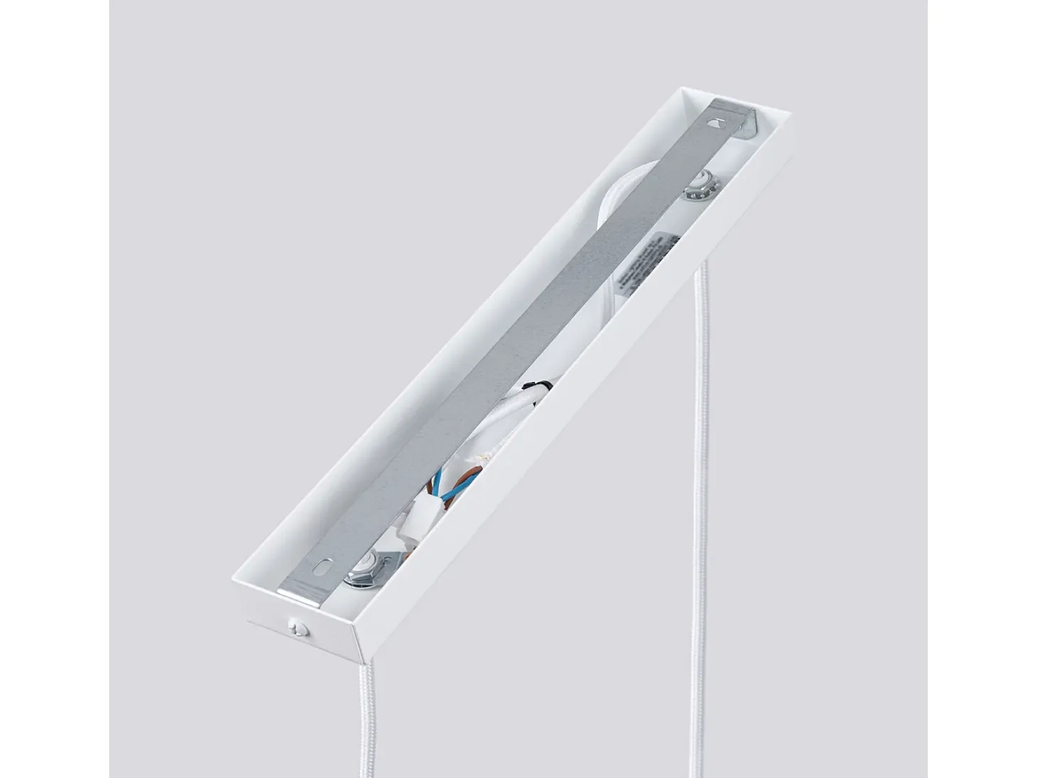 Lámpara colgante Gloow minimalista de aluminio - 2 fuentes luminosas 4000K - L.30 x A.90 cm - blanco