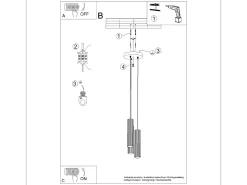 Lámpara colgante Gloow minimalista de aluminio - 3 fuentes luminosas 3000K - L.19,5 x A.108 cm - blanco