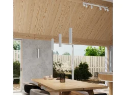Lámpara colgante Gloow minimalista de aluminio - 3 fuentes luminosas 3000K - L.19,5 x A.108 cm - blanco