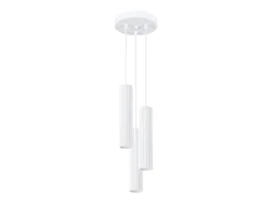 Lámpara colgante Gloow minimalista de aluminio - 3 fuentes luminosas 3000K - L.19,5 x A.108 cm - blanco