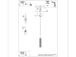 Lámpara colgante Gloow minimalista de aluminio - 1 fuentes luminosas 3000K - L.8 x A.118 cm - beige