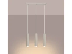 Lámpara colgante Gloow minimalista de aluminio - 3 fuentes luminosas 4000K - L.45 x A.98 cm - beige