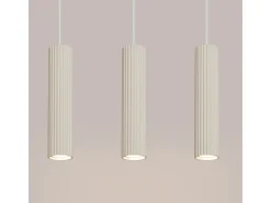 Lámpara colgante Gloow minimalista de aluminio - 3 fuentes luminosas 4000K - L.45 x A.98 cm - beige