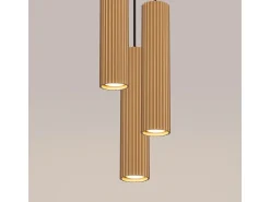 Lámpara colgante Gloow minimalista de aluminio - 3 fuentes luminosas 3000K - L.19,5 x A.108 cm - dorado
