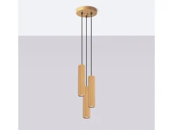 Lámpara colgante Gloow minimalista de aluminio - 3 fuentes luminosas 3000K - L.19,5 x A.108 cm - dorado