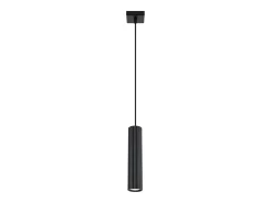 Lámpara colgante Gloow minimalista de aluminio - 1 fuentes luminosas 3000K - L.8 x A.118 cm - negro