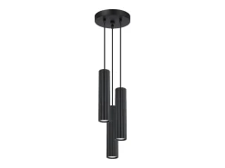 Lámpara colgante Gloow minimalista de aluminio - 3 fuentes luminosas 4000K - L.19,5 x A.108 cm - negro