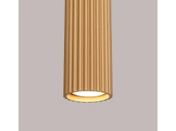 Lámpara colgante Gloow minimalista de aluminio - 1 fuentes luminosas 4000K - L.8 x A.118 cm - dorado