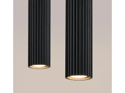 Lámpara colgante Gloow minimalista de aluminio - 2 fuentes luminosas 3000K - L.30 x A.90 cm - negro