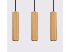 Lámpara colgante Gloow minimalista de aluminio - 3 fuentes luminosas 3000K - L.45 x A.98 cm - dorado