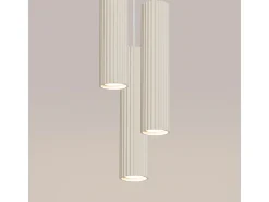 Lámpara colgante Gloow minimalista de aluminio - 3 fuentes luminosas 4000K - L.19,5 x A.108 cm - beige