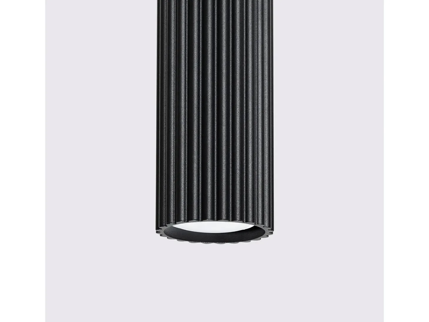 Lámpara colgante Gloow minimalista de aluminio - 1 fuentes luminosas 4000K - L.8 x A.118 cm - negro