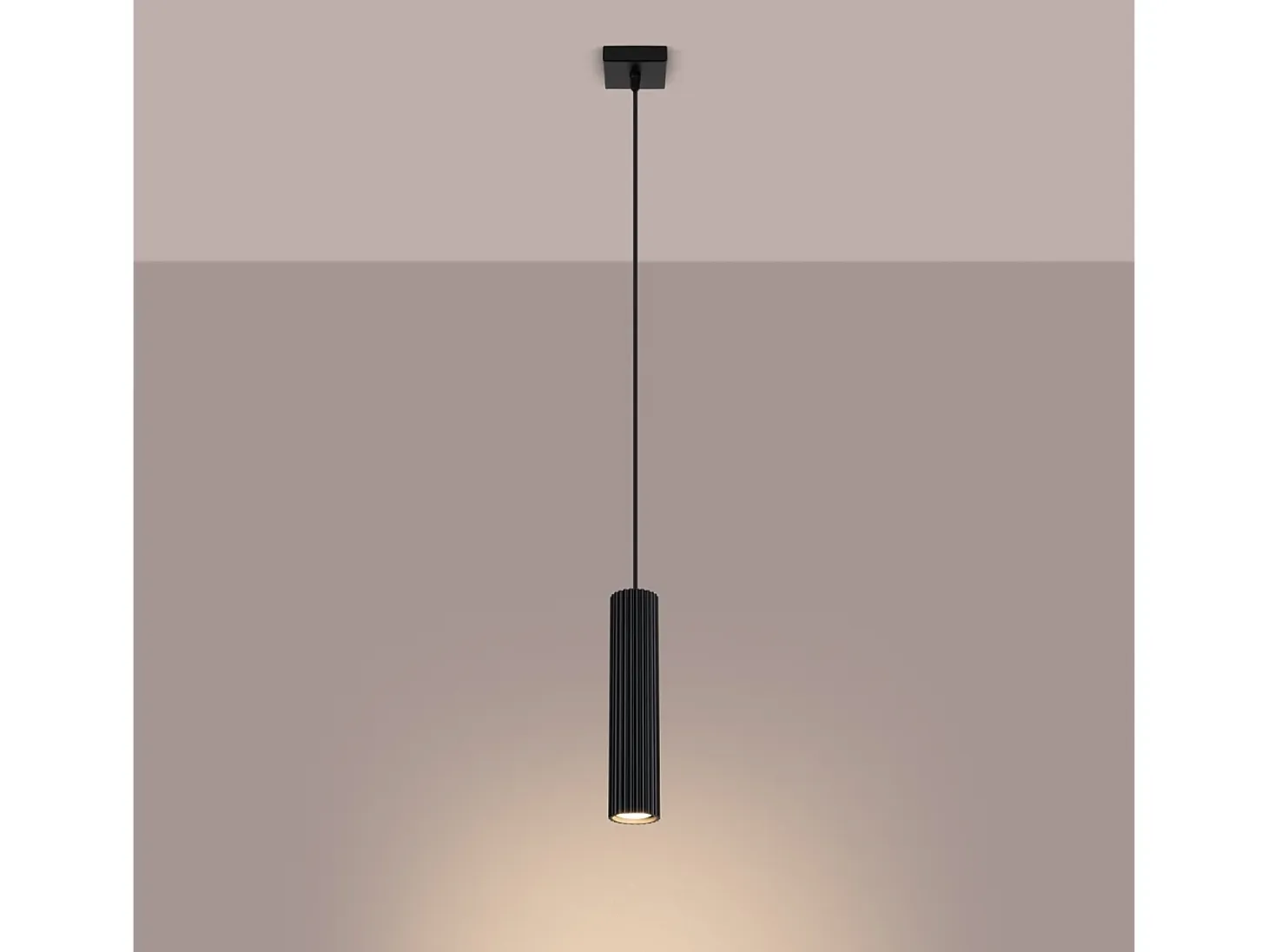 Lámpara colgante Gloow minimalista de aluminio - 1 fuentes luminosas 4000K - L.8 x A.118 cm - negro