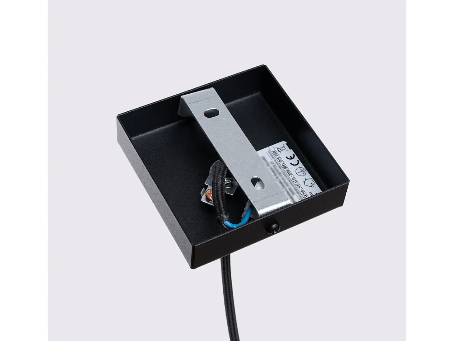 Lámpara colgante Gloow minimalista de aluminio - 1 fuentes luminosas 4000K - L.8 x A.118 cm - negro