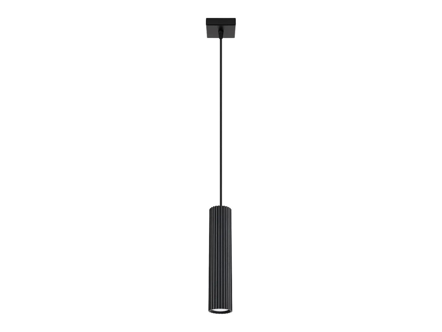 Lámpara colgante Gloow minimalista de aluminio - 1 fuentes luminosas 4000K - L.8 x A.118 cm - negro