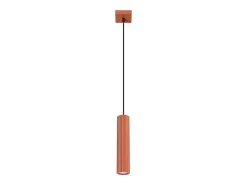 Lámpara colgante Gloow minimalista de aluminio - 1 fuentes luminosas 3000K - L.8 x A.118 cm - ocre rojo
