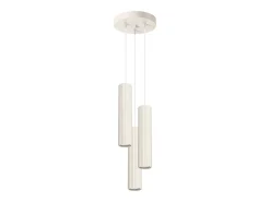 Lámpara colgante Gloow minimalista de aluminio - 3 fuentes luminosas 3000K - L.19,5 x A.108 cm - beige
