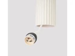 Lámpara colgante Gloow minimalista de aluminio - 1 fuentes luminosas 4000K - L.8 x A.118 cm - beige