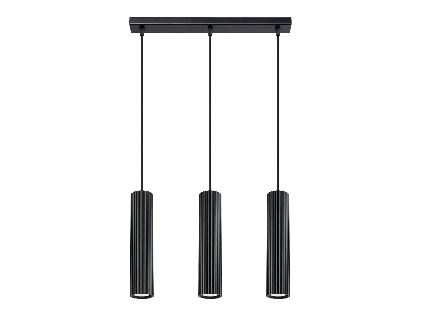 Lámpara colgante Gloow minimalista de aluminio - 3 fuentes luminosas 3000K - L.45 x A.98 cm - negro