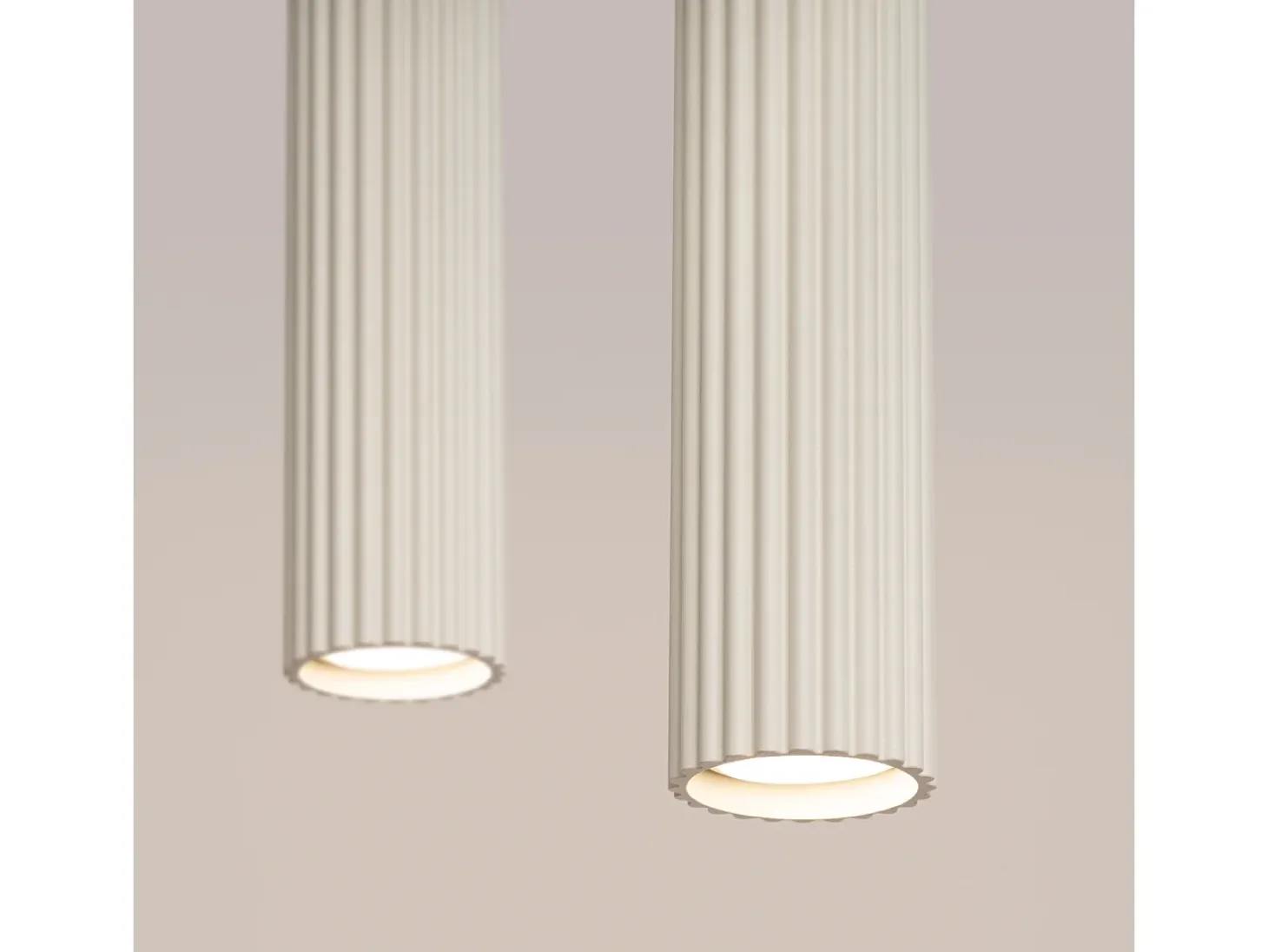 Lámpara colgante Gloow minimalista de aluminio - 2 fuentes luminosas 4000K - L.30 x A.90 cm - beige