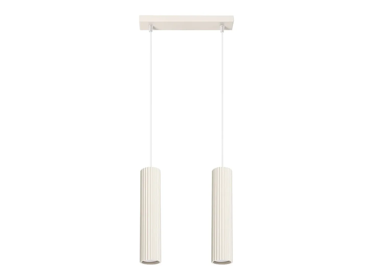 Lámpara colgante Gloow minimalista de aluminio - 2 fuentes luminosas 4000K - L.30 x A.90 cm - beige