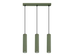 Lámpara colgante Gloow minimalista de aluminio - 3 fuentes luminosas 4000K - L.45 x A.98 cm - verde oliva