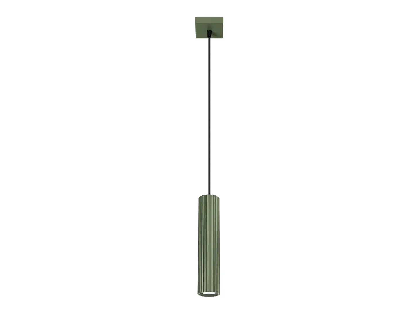 Lámpara colgante Gloow minimalista de aluminio - 1 fuentes luminosas 4000K - L.8 x A.118 cm - verde oliva