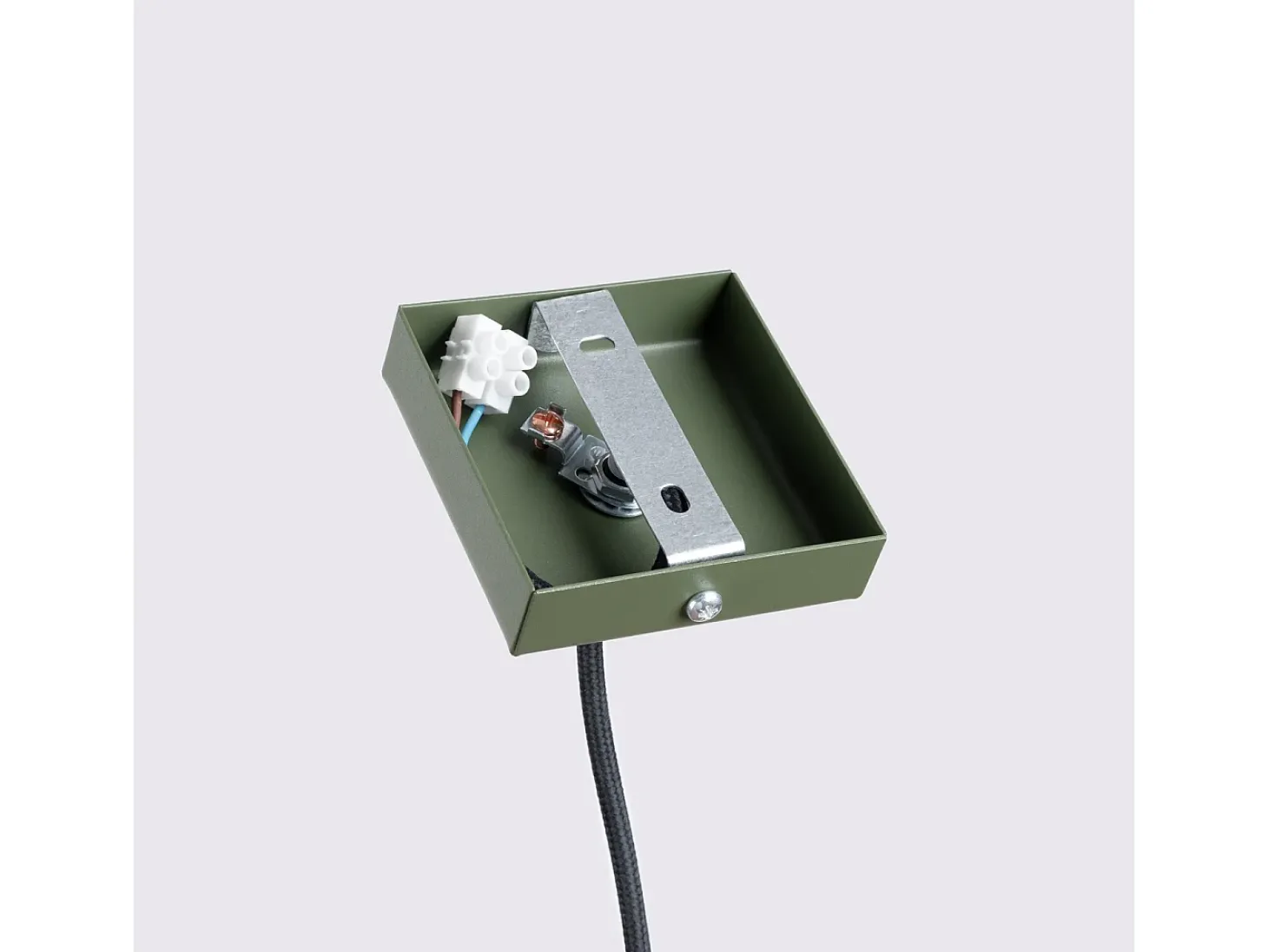 Lámpara colgante Gloow minimalista de aluminio - 1 fuentes luminosas 4000K - L.8 x A.118 cm - verde oliva