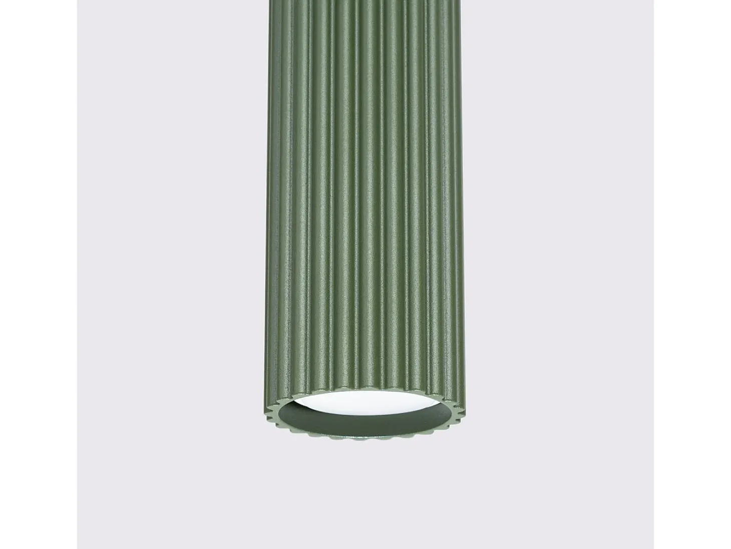 Lámpara colgante Gloow minimalista de aluminio - 1 fuentes luminosas 4000K - L.8 x A.118 cm - verde oliva