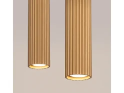 Lámpara colgante Gloow minimalista de aluminio - 2 fuentes luminosas 3000K - L.30 x A.90 cm - dorado