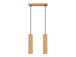 Lámpara colgante Gloow minimalista de aluminio - 2 fuentes luminosas 3000K - L.30 x A.90 cm - dorado