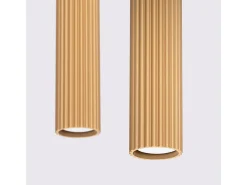 Lámpara colgante Gloow minimalista de aluminio - 2 fuentes luminosas 3000K - L.30 x A.90 cm - dorado