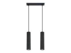 Lámpara colgante Gloow minimalista de aluminio - 2 fuentes luminosas 4000K - L.30 x A.90 cm - negro