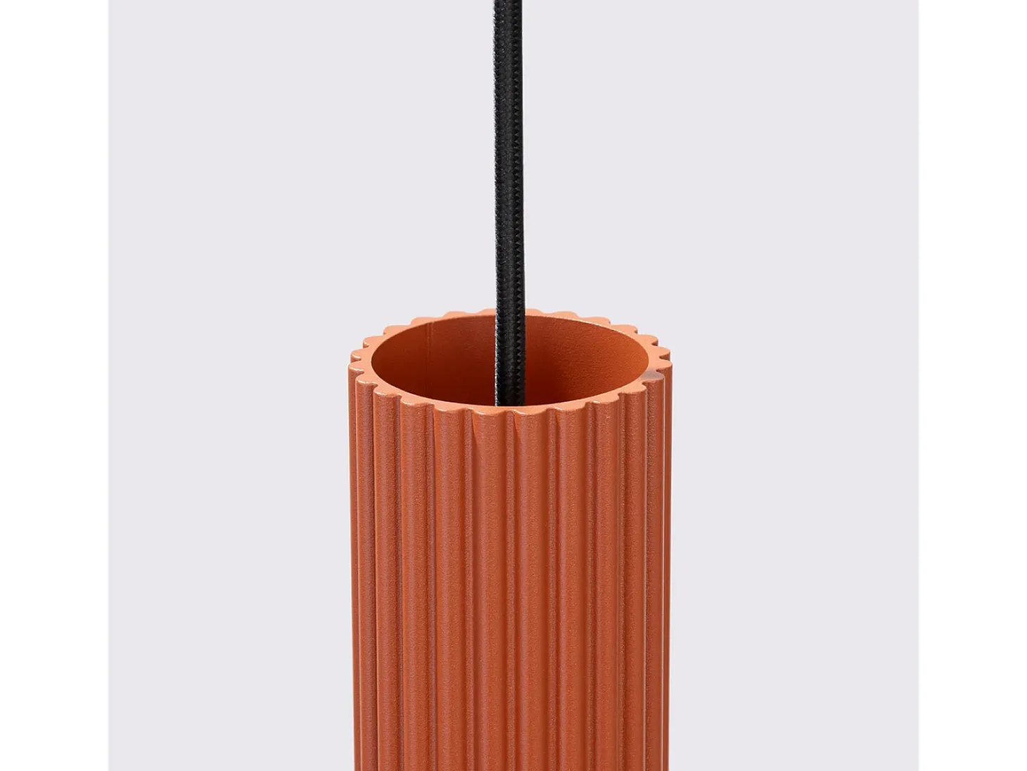 Lámpara colgante Gloow minimalista de aluminio - 1 fuentes luminosas 4000K - L.8 x A.118 cm - ocre rojo