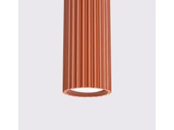 Lámpara colgante Gloow minimalista de aluminio - 1 fuentes luminosas 4000K - L.8 x A.118 cm - ocre rojo
