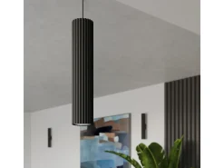 Lámpara colgante Gloow minimalista de aluminio - 3 fuentes luminosas 4000K - L.45 x A.98 cm - negro