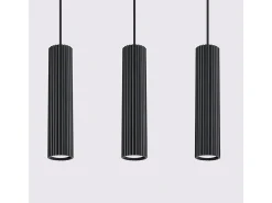 Lámpara colgante Gloow minimalista de aluminio - 3 fuentes luminosas 4000K - L.45 x A.98 cm - negro