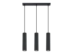 Lámpara colgante Gloow minimalista de aluminio - 3 fuentes luminosas 4000K - L.45 x A.98 cm - negro