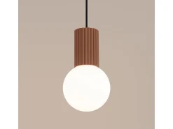 Lámpara Colgante Halo Moderno De Aluminio/Vidrio - 1 Fuentes Luminosas - L.12 X A.120 Cm - Moca