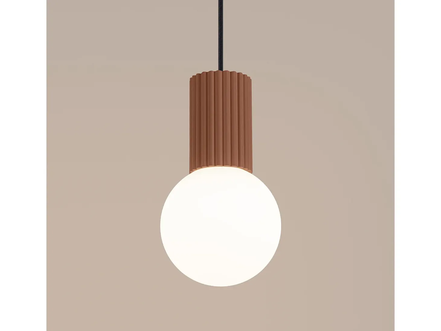 Lámpara Colgante Halo Moderno De Aluminio/Vidrio - 1 Fuentes Luminosas - L.12 X A.120 Cm - Moca