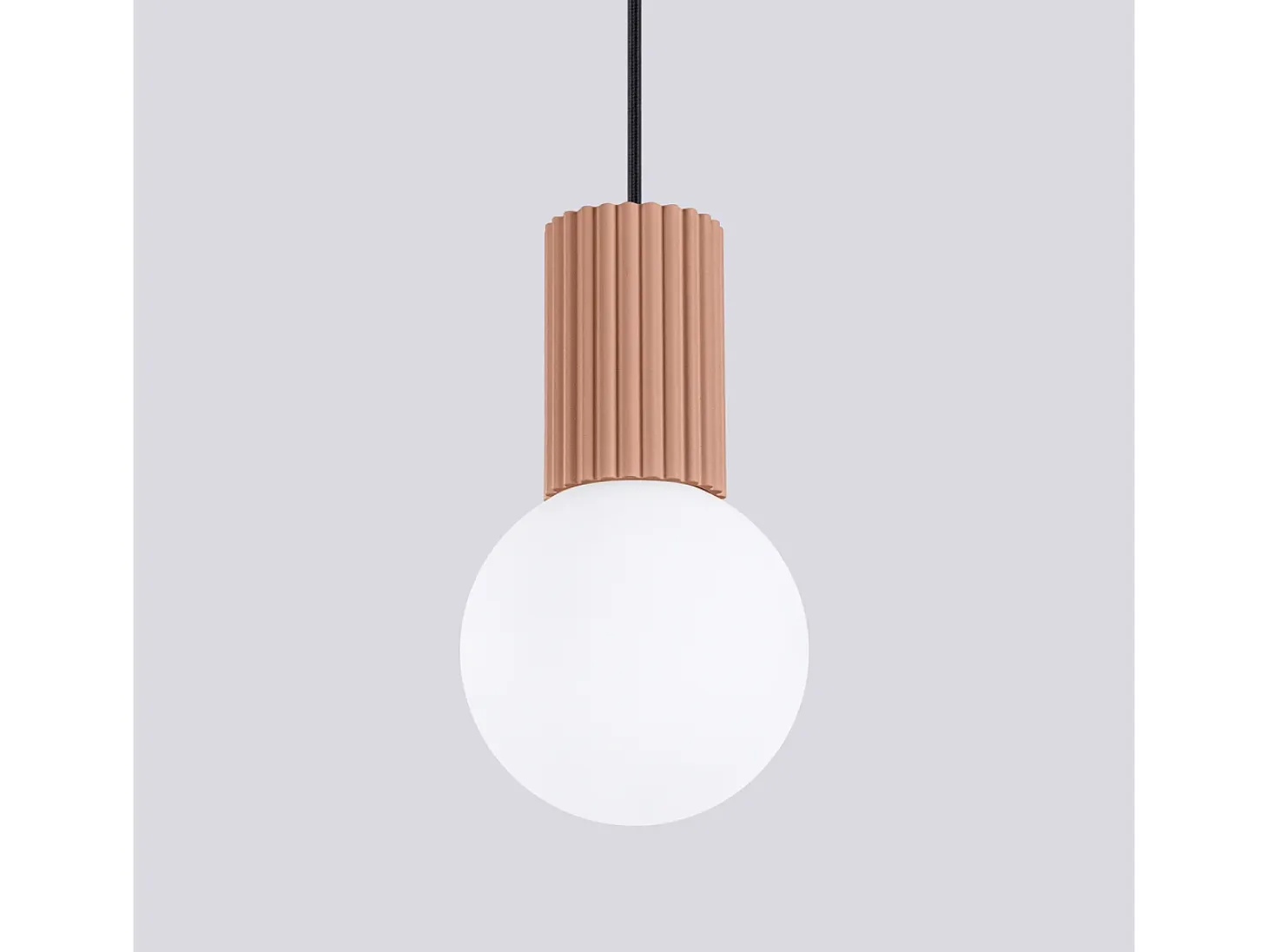 Lámpara Colgante Halo Moderno De Aluminio/Vidrio - 1 Fuentes Luminosas - L.12 X A.120 Cm - Moca