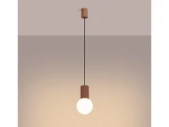 Lámpara Colgante Halo Moderno De Aluminio/Vidrio - 1 Fuentes Luminosas - L.12 X A.120 Cm - Moca