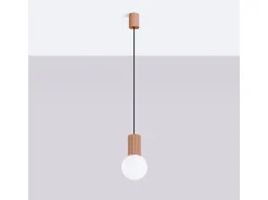 Lámpara Colgante Halo Moderno De Aluminio/Vidrio - 1 Fuentes Luminosas - L.12 X A.120 Cm - Moca